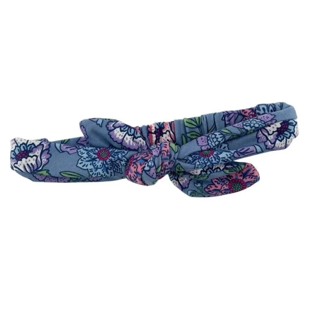 Btween Baby 3pc Floral Bell Bottom Outfit Blue Ruffle Top Leggings Headband 12M - Picture 5 of 15